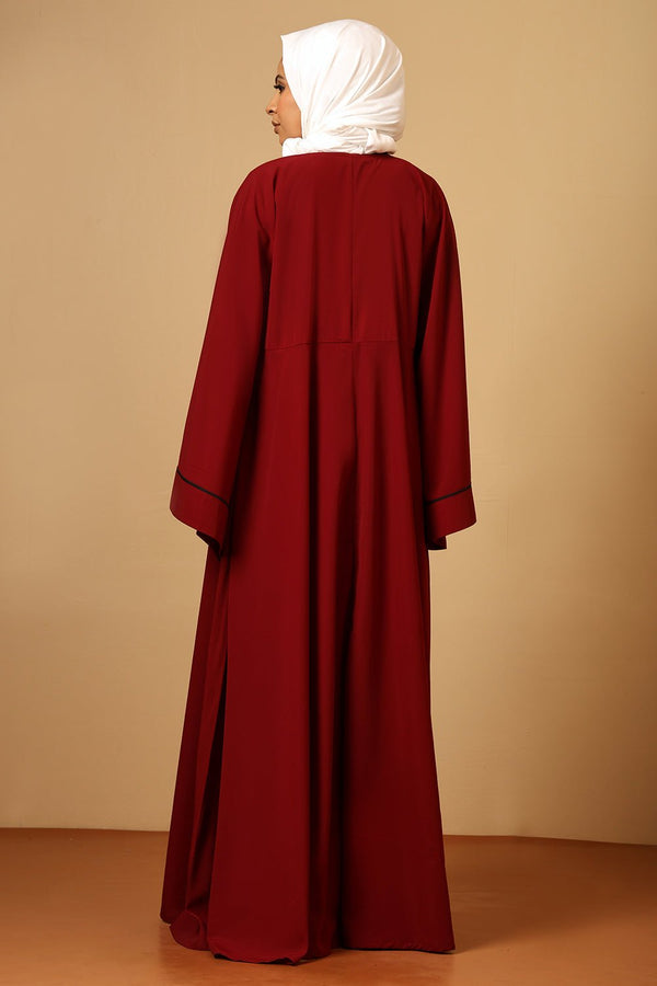 Firdous Bell Sleeve Shrug Abaya with Inner Dress & Adjustable Belt - EastEssence.com