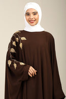Firdous Golden Embroidered Kaftan dress - EastEssence.com