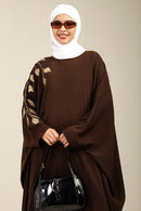 Firdous Golden Embroidered Kaftan dress - EastEssence.com