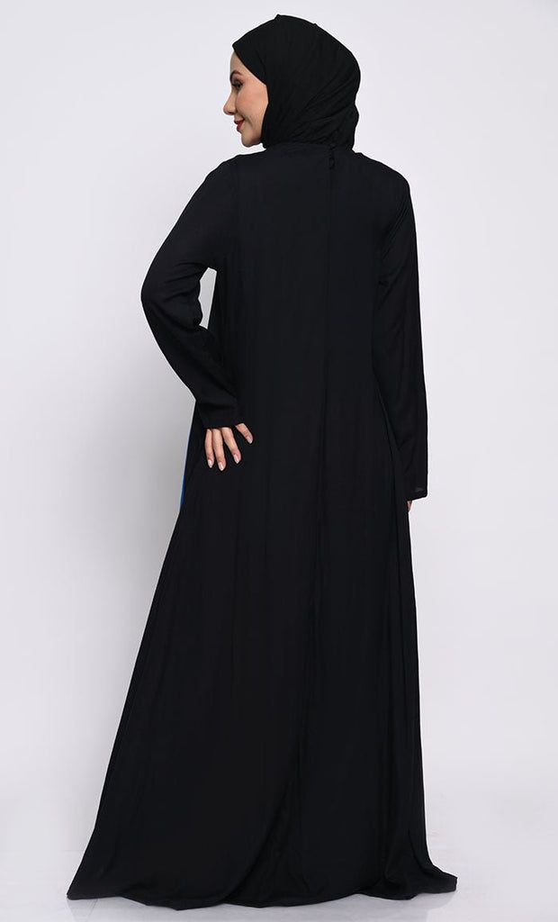 Flared Rayon Fabric Abaya with Full Sleeves and Side Pockets - EastEssence.com