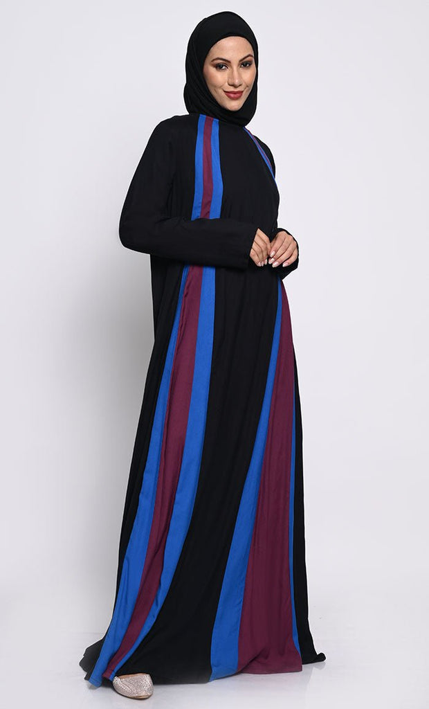 Flared Rayon Fabric Abaya with Full Sleeves and Side Pockets - EastEssence.com