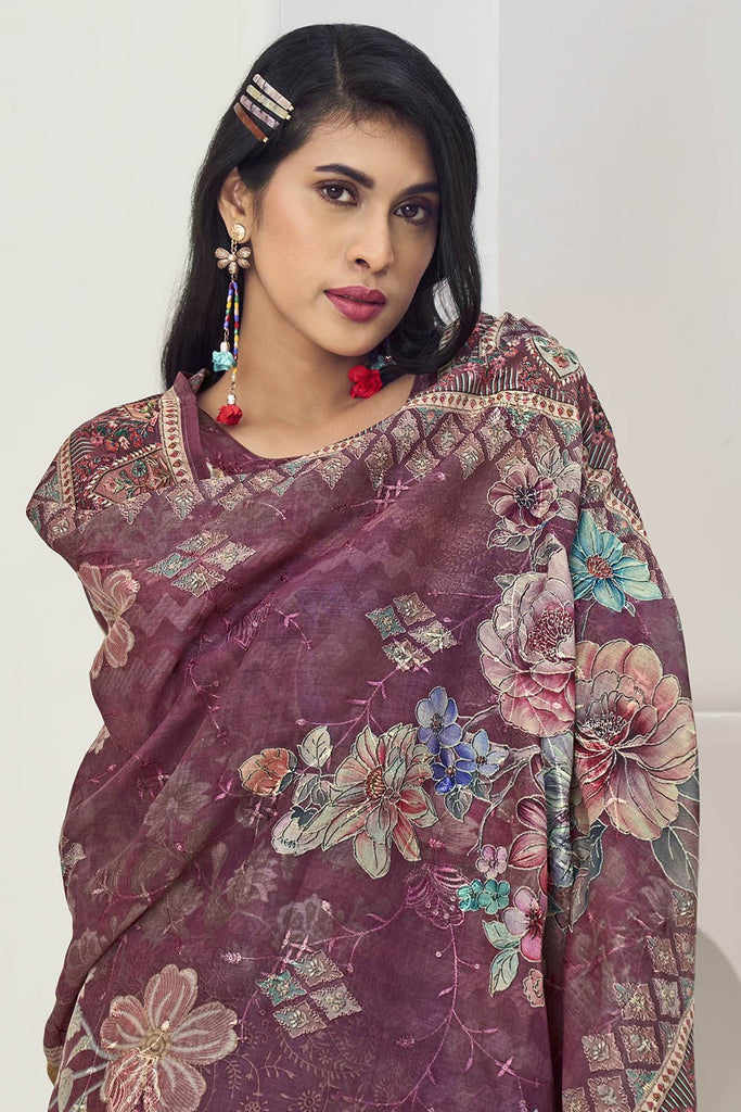 Floral Cotton Kurta Pant Dupatta Set - EastEssence.com