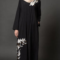 Floral Embroidered Arabian Abaya Dress - EastEssence.com