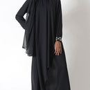 Floral motifs elegant abaya dress - EastEssence.com