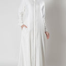 Front Open Button Down Hajj Umrah Abaya Dress with inner lining - EastEssence.com