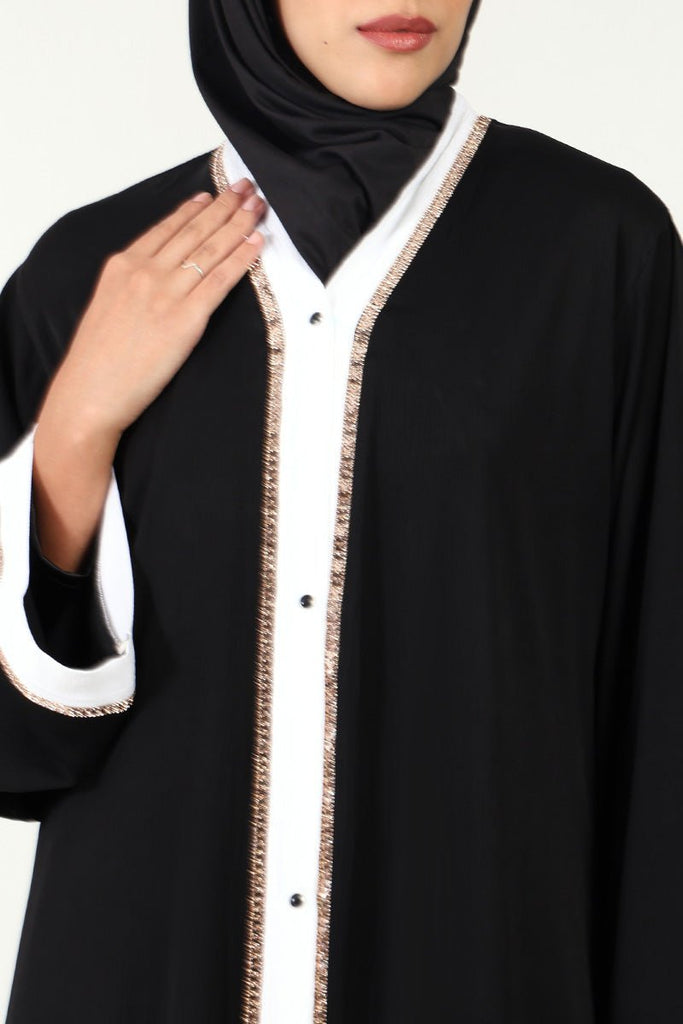 Front open zoom fabric Abaya - EastEssence.com