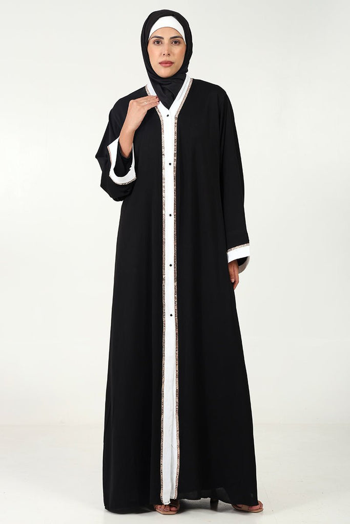 Front open zoom fabric Abaya - EastEssence.com