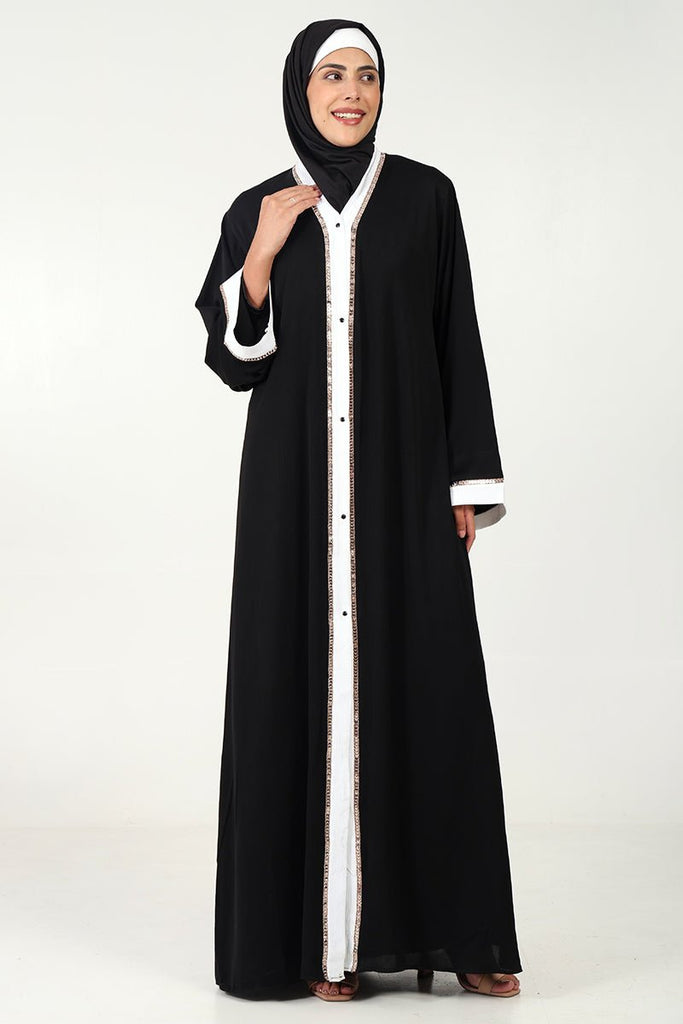 Front open zoom fabric Abaya - EastEssence.com