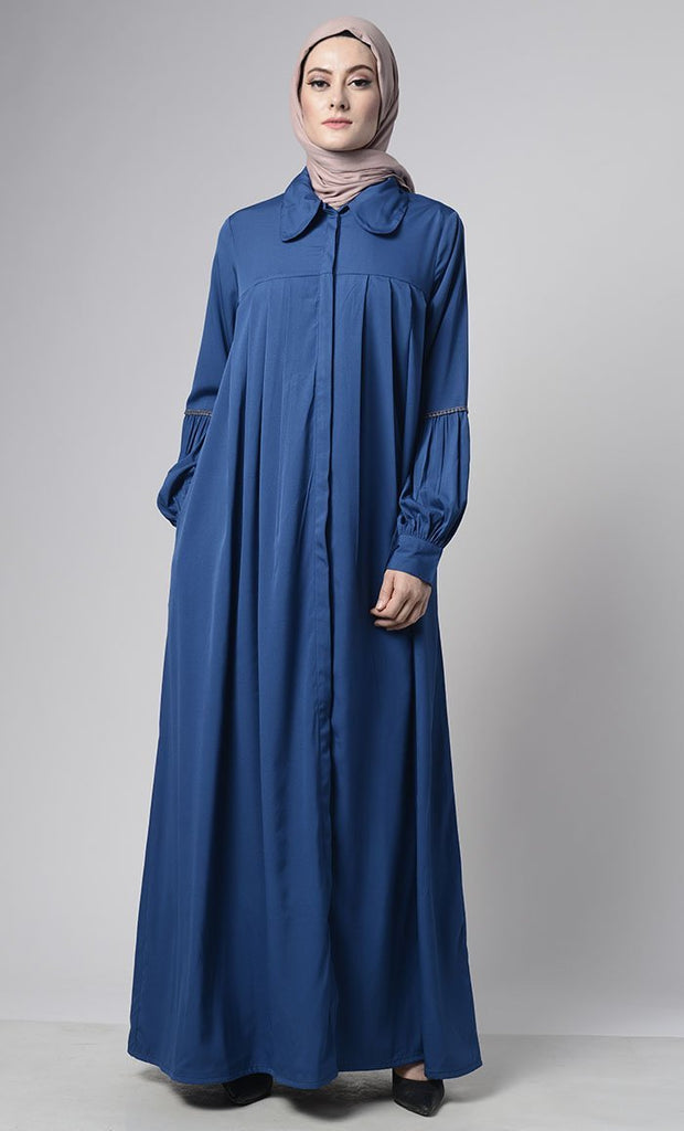 Front Pleated Everyday Stylish Abaya - Final Sale - EastEssence.com