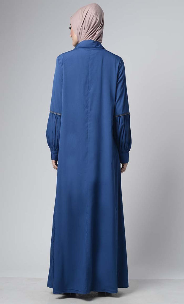 Front Pleated Everyday Stylish Abaya - Final Sale - EastEssence.com