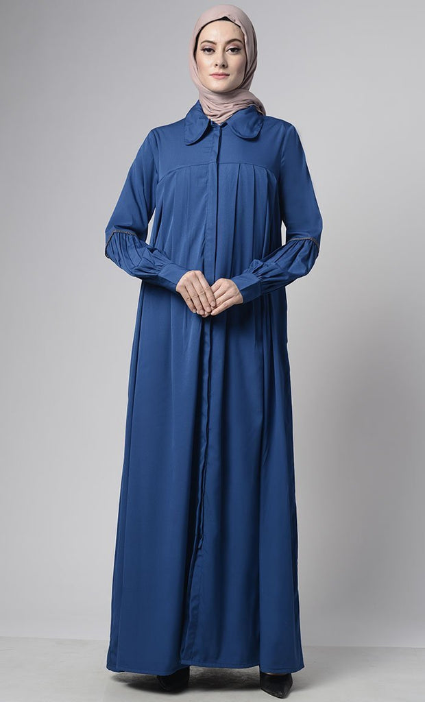 Front Pleated Everyday Stylish Abaya - Final Sale - EastEssence.com