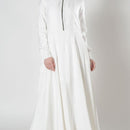 Front Zipper detail pleated Umrah Hajj Abaya dress - EastEssence.com