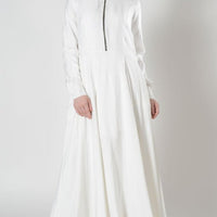 Front Zipper detail pleated Umrah Hajj Abaya dress - EastEssence.com
