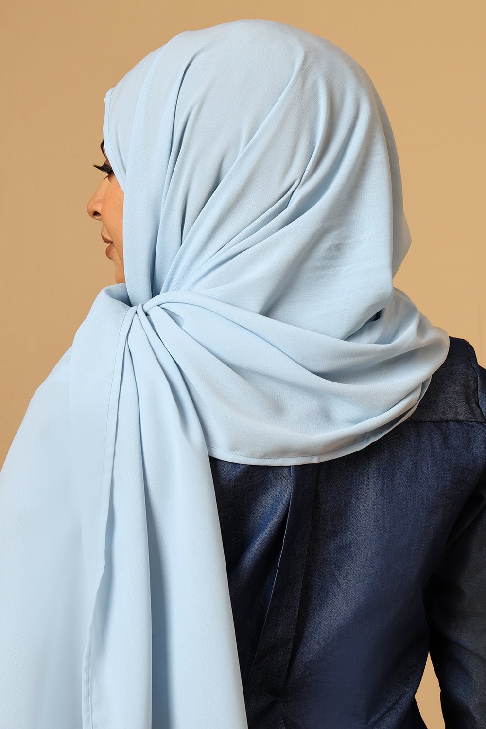 Georgette Hijab stole for Women - Light Steel Blue - EastEssence.com