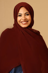 Georgette Hijab stole for Women - Maroon - EastEssence.com