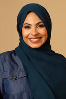 Georgette Hijab stole for Women - Navy - EastEssence.com