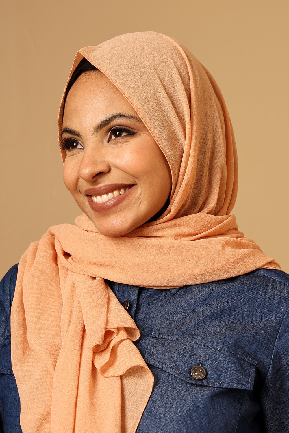 Georgette Hijab stole for Women - Sand - EastEssence.com