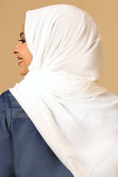 Georgette Hijab stole for Women - White - EastEssence.com