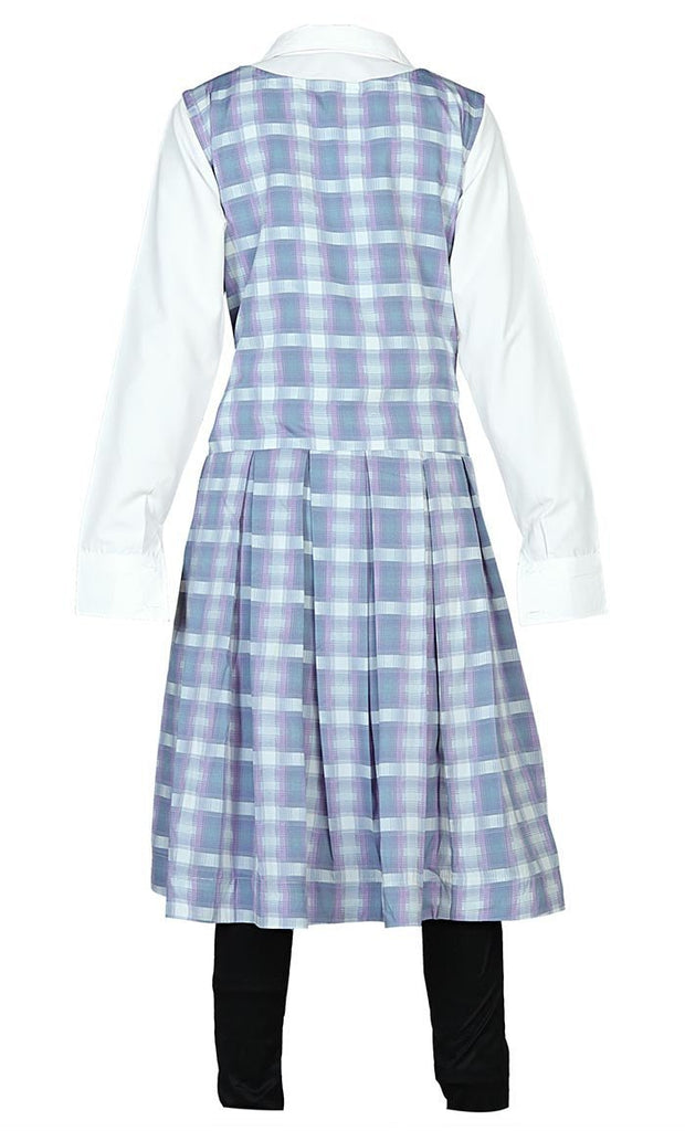 Girl's Islamic Check Printed Pleted Uniform With Pockets - Final Sale - EastEssence.com