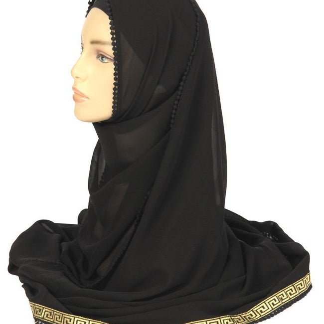 Gold Embroidered Hijab Stole