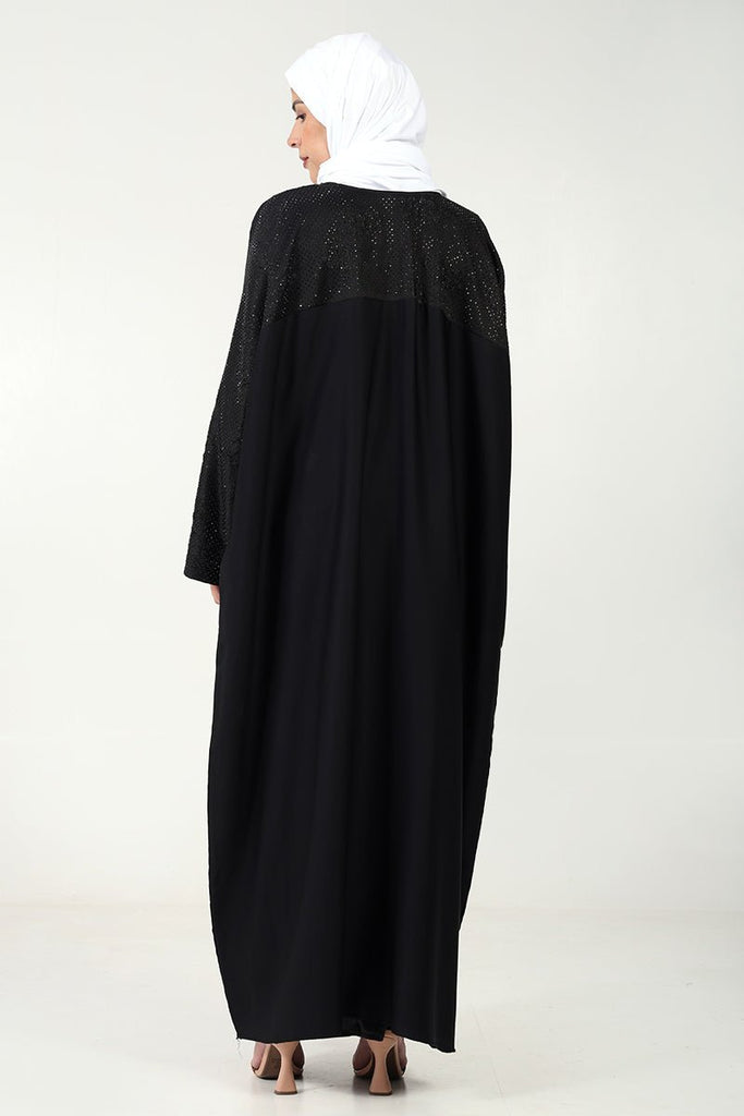 Graceful Nida Kaftan Abaya with Stone & Tassel Detailing - EastEssence.com