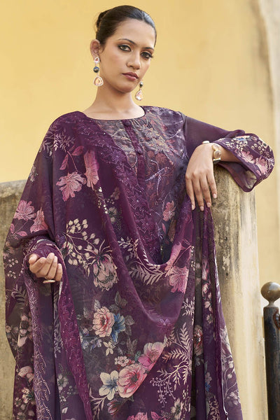 Graceful Organza Floral Printed Suit Set - EastEssence.com