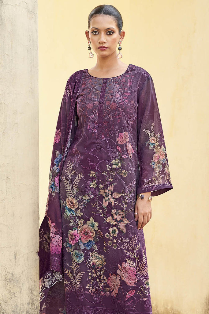 Graceful Organza Floral Printed Suit Set - EastEssence.com