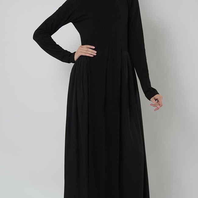 Highneck Pleated muslimah Abaya Dress - EastEssence.com