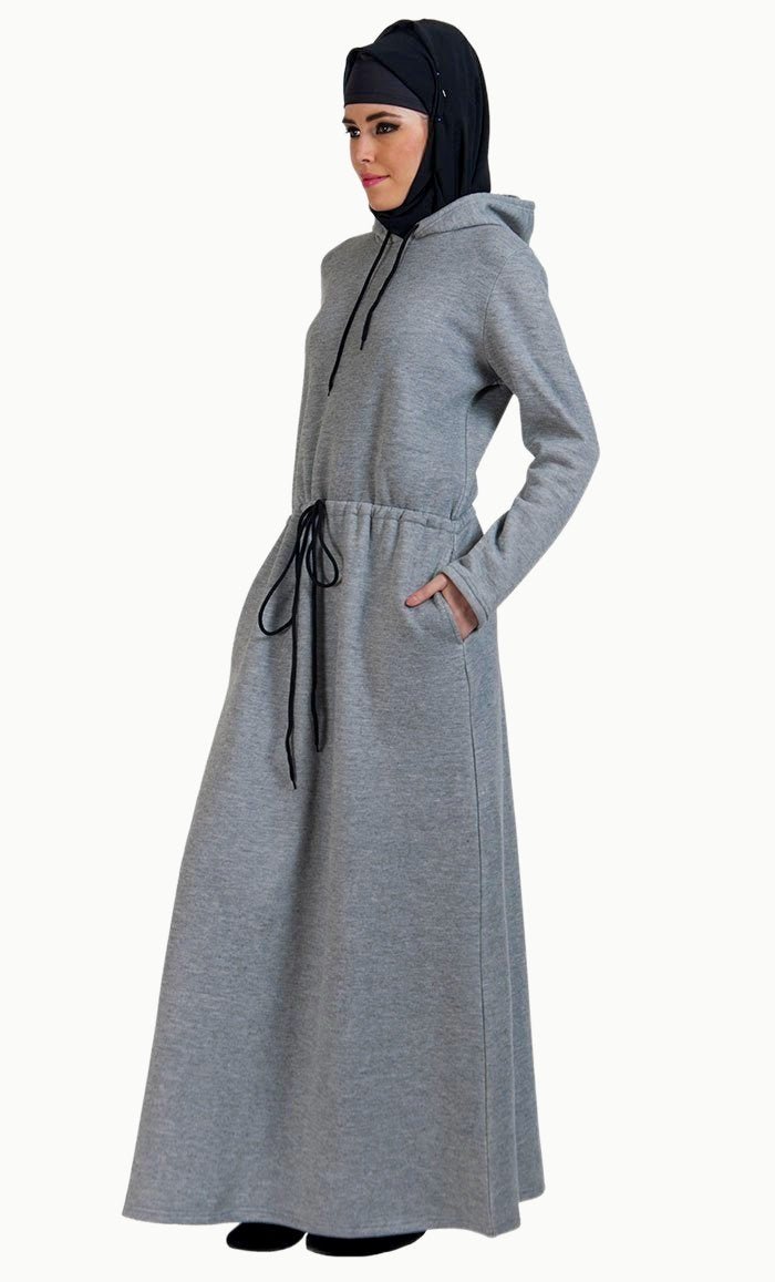 Hoodie style activewear casual abaya dress - EastEssence.com