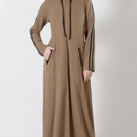 Hoodie style activewear casual abaya dress - EastEssence.com