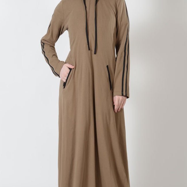 Hoodie style activewear casual abaya dress - EastEssence.com