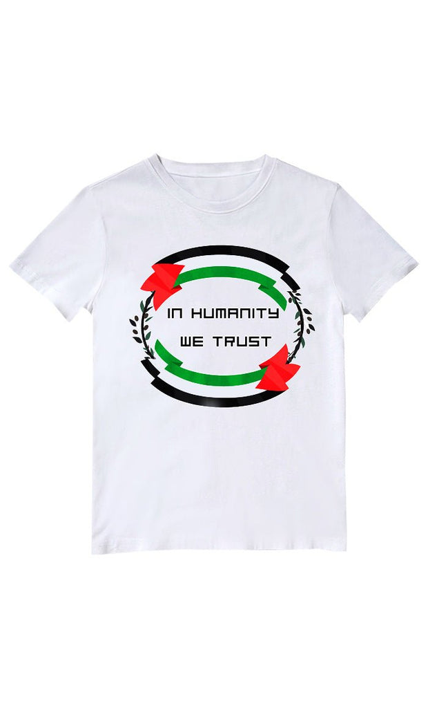 "In Humanity We Trust" Logo Printed T - Shirt - EastEssence.com