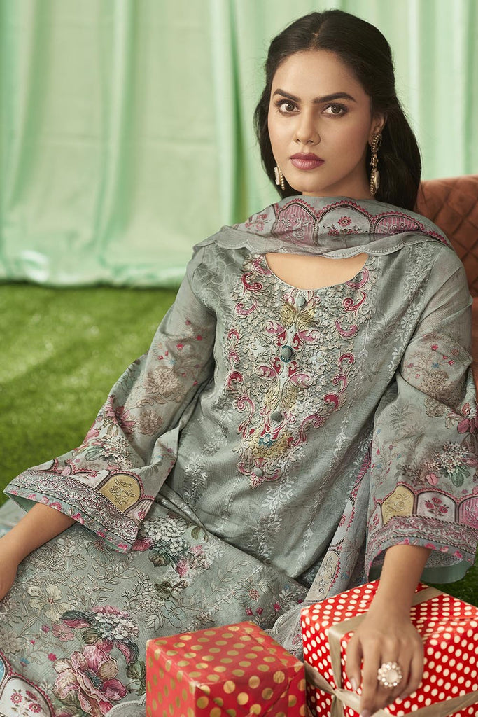 Kameez, Pant & Dupatta set in A - Line Design - EastEssence.com