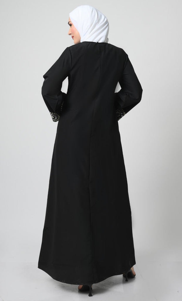 Kashibo A - Line Abaya with Traditional Embroidery - Final Sale - EastEssence.com