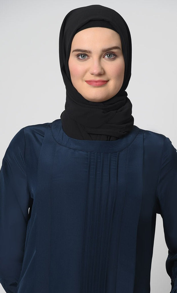 Kashibo Fabric A - Line Abaya with Pleat Detailing - EastEssence.com