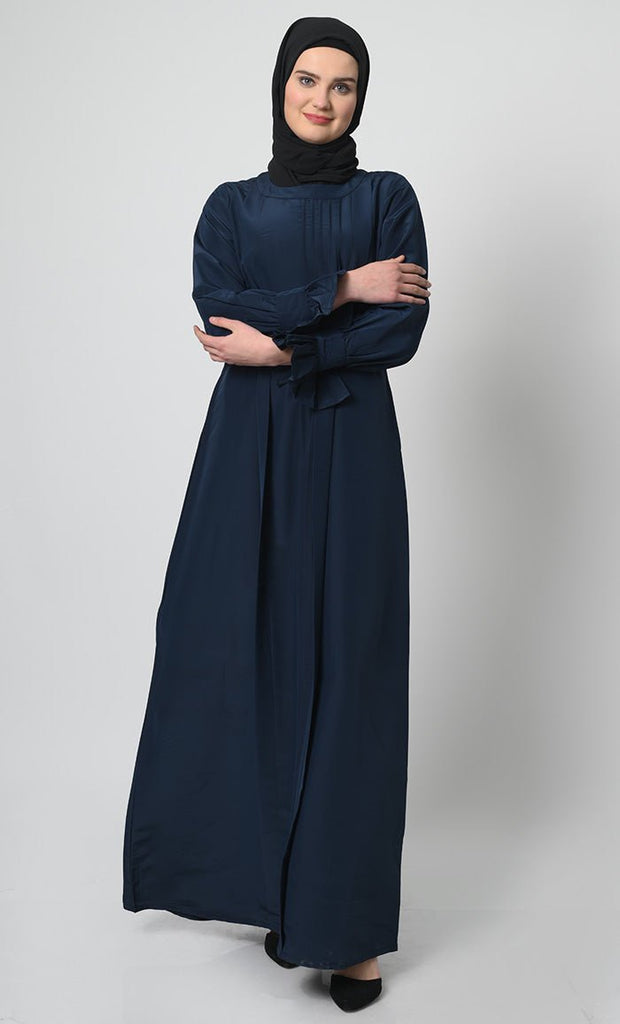 Kashibo Fabric A - Line Abaya with Pleat Detailing - EastEssence.com