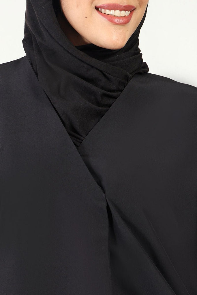 Kashibo Front Wrap Abaya with Overlap Neck – Everyday Modest Wear - EastEssence.com