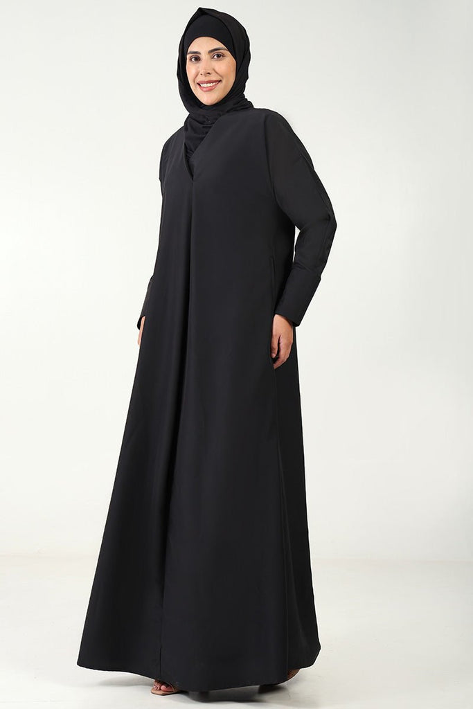 Kashibo Front Wrap Abaya with Overlap Neck – Everyday Modest Wear - EastEssence.com