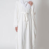 Knotted tie up detail hajj umrah kaftan abaya dress - EastEssence.com