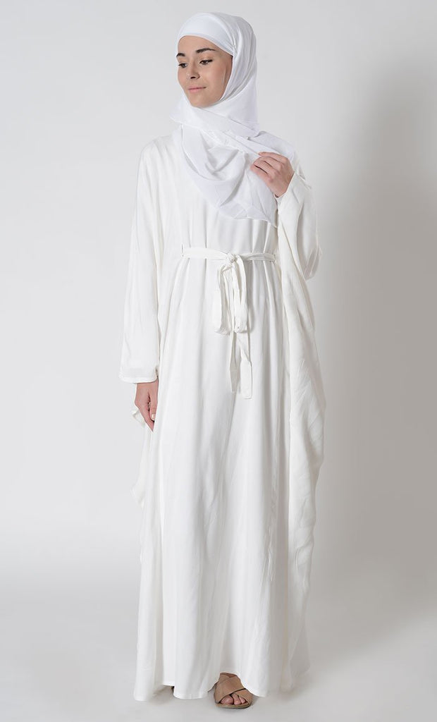 Knotted tie up detail hajj umrah kaftan abaya dress - Final Sale - EastEssence.com