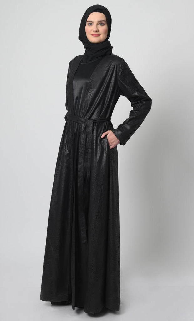 Korean Foil Fabric 2 - Piece Abaya Set - EastEssence.com