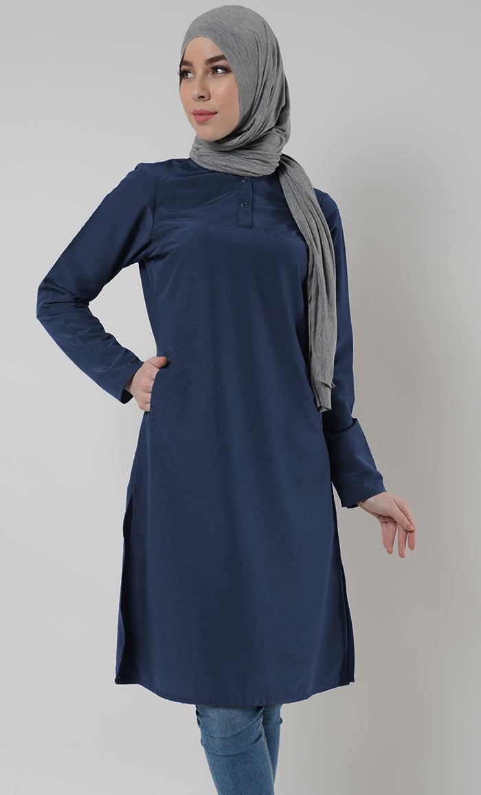 Ladies Uniform Kurti - Navy - EastEssence.com