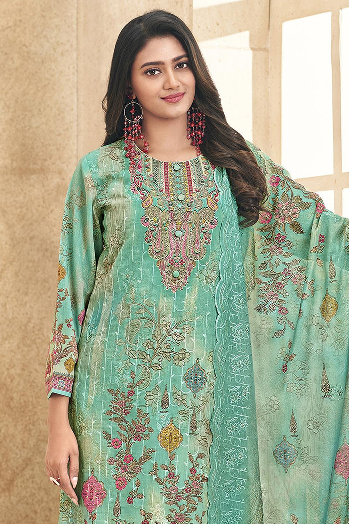 Lightweight Cotton Kameez Pant Dupatta Set - EastEssence.com
