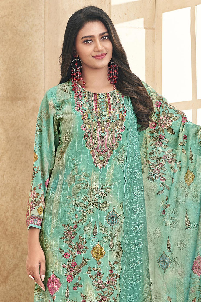 Lightweight Cotton Kameez Pant Dupatta Set - EastEssence.com