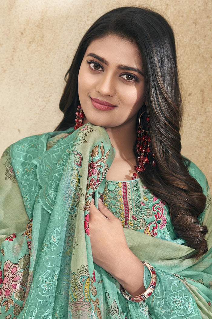 Lightweight Cotton Kameez Pant Dupatta Set - EastEssence.com