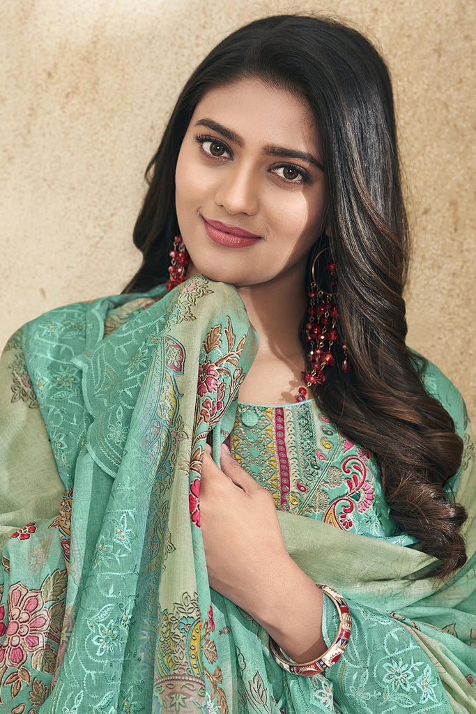 Lightweight Cotton Kameez Pant Dupatta Set - EastEssence.com
