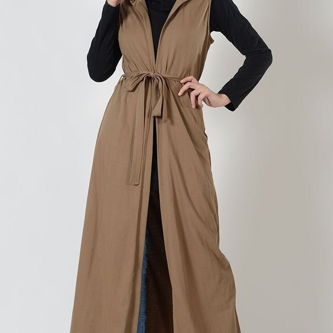 Long Hooded Jersey Vest - EastEssence.com