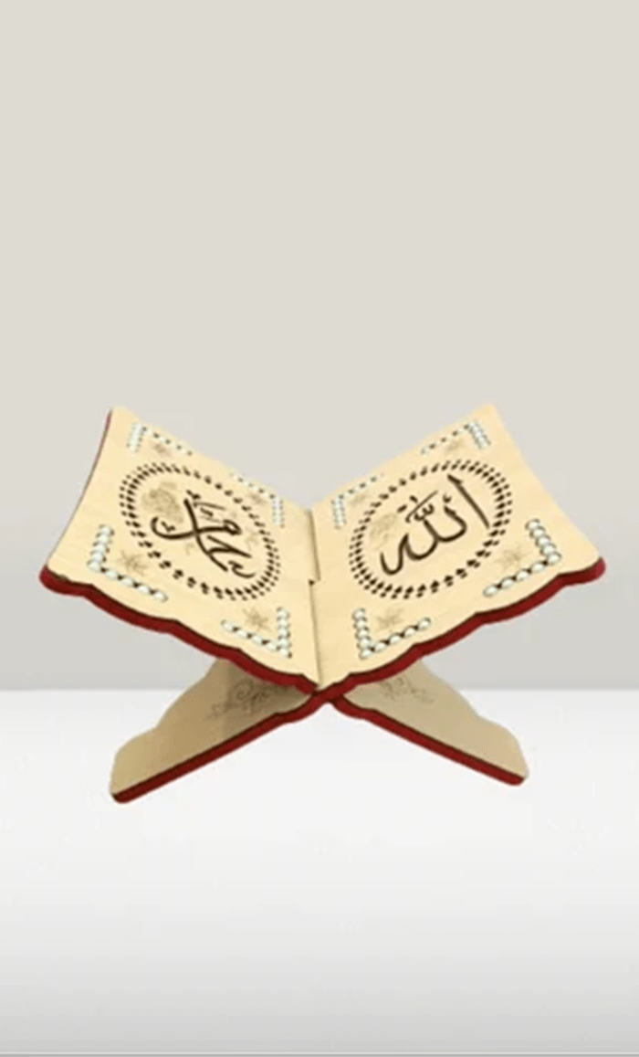 Luxury Islamic Gift Set ??Prayer Rug, Wooden Rehal & Tasbeeh - Black - EastEssence.com