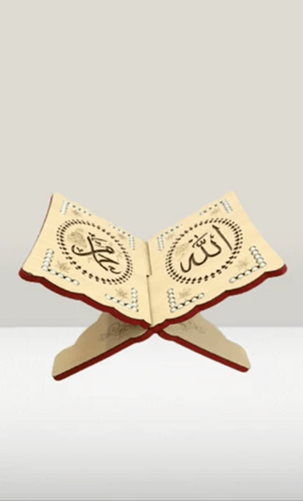 Luxury Islamic Gift Set ??Prayer Rug, Wooden Rehal & Tasbeeh - Black - EastEssence.com