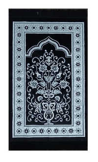 Luxury Islamic Gift Set ·Prayer Rug, Wooden Rehal & Tasbeeh - Black - EastEssence.com